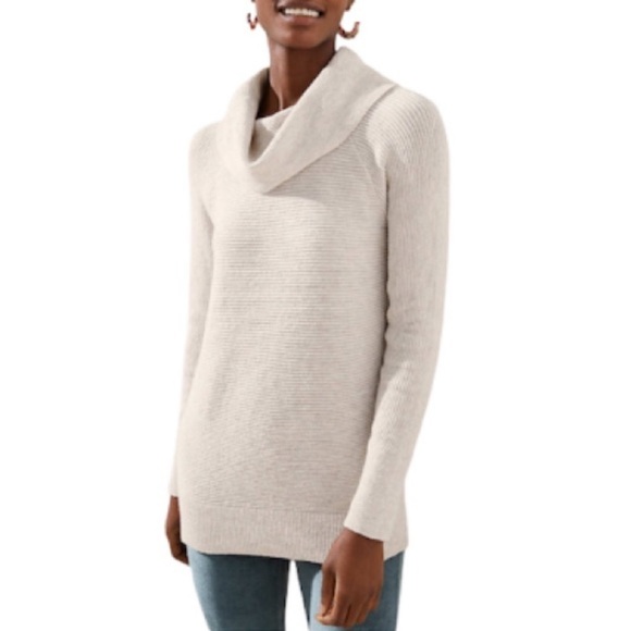 ⭐️ Loft Taupe Ribbed Cowl Neck Sweater - Picture 3 of 4